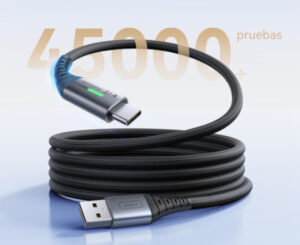 Pack 3 cables Iniu 2+2+0,5M, USB-C/A, carga rápida 3.1A y máxima durabilidad para iPhone 15 y Android por 9,99€.