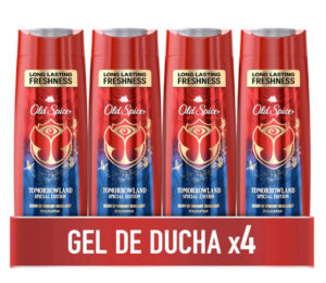 4 Geles de ducha, Old Spice Tomorrowland 3 en 1, para cara, cuerpo y cabello.