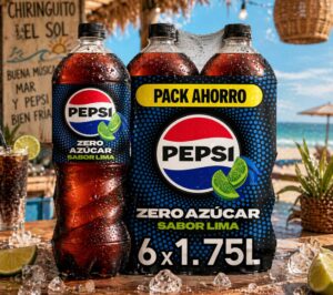 Pepsi zero Lima, 6 botellas de 1.75 litros por 5,70€. A mitad de precio