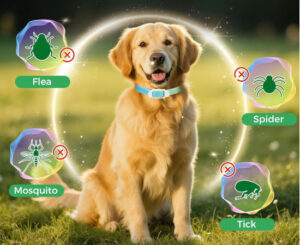 Collar antiparasitario para perros, 69cm por 4,99€.