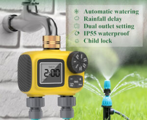 Sistema de riego por goteo con programador de doble puerto por 63,99€ antes 79,99€.