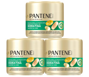 3 Mascarillas Pantene Pro-V suave y liso con Keratina (3x300ml) para cabello encrespado o seco por 8,99€.