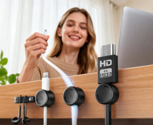 8 organizadores de cables Eoiwuy 2 en 1, la solución magnética y definitiva para tu escritorio.