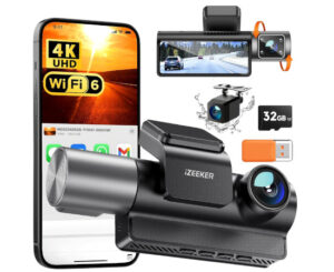 iZeeker 3, dashcam 4K de triple grabación que blinda tu coche con tarjeta gratis y WiFi por 59,99€ antes 99,99€.