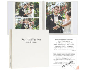 Álbum de fotos autoadhesivo de lino para boda (reutilizable): guarda tus recuerdos.