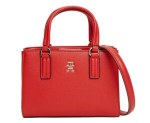 Más barato! Bolso de mano Tote Tommy Hilfiger rojo con acabado granulado por 61,70€ antes 125,91€.