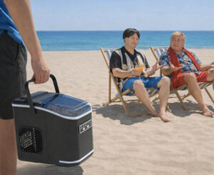 Máquina de hielo portátil Acmeenjoy HZB-12/K: 12 kg de cubitos al día y función de autolimpieza para tus fiestas y escapadas.