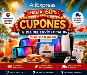 Día del Envío Local en Aliexpress del 1 al 7 de Septiembre. Listado de cupones y descuentos de Paypal.