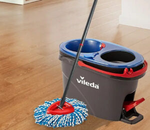 Vileda H2PrO Spin mop, Cubo de fregado con doble depósito de agua, Escurrido sin Esfuerzo, Microfibra por 40,38€.