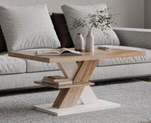 Mesa de centro CASARIA Detroit de 90x60cm con doble tablero por 90,95€.