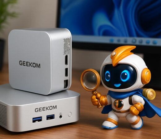Mini PC - GEEKOM A6, AMD Ryzen 7 6800, 16 GB RAM, 1 TB SSD, Radeon™ 680M, Windows 11,