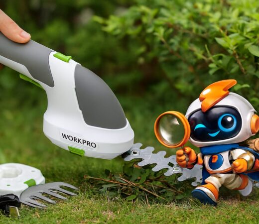 WORKPRO Tijeras Cortacésped y Arreglasetos 2 en 1, 7,2V por 23,50€.