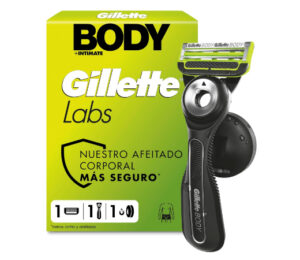 GilletteLabs Body + Intimate Maquinilla Corporal Hombre con 1 Cabezal, Mango de Caucho, Cuchilla con Barra Anti-vellos, Soporte Magnético, por 13€.