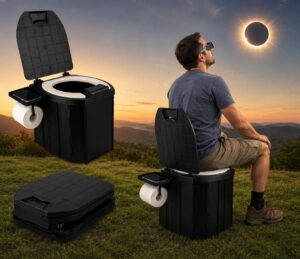 Observa el eclipse como un señor: Inodoro plegable con caja de almacenamiento antiolor por 20,90€