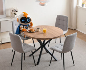 Juego de 4 sillas de comedor de pana: diseño elegante con un toque moderno.
