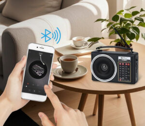 Radio Am/FM/SW, Bluetooth, diseño retro con panel solar, iluminación LED, batería recargable, reproductor MP3, Tarjeta TF/USB por 19,99€ antes 29,99€.