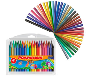 Bic Kids Plastidecor Ceras de colores, Pack de 36 colores surtidos.