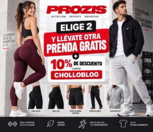 Elige 2 prendas deportivas y llévate una gratis. Y además un 10% de descuento con nuestro cupón más regalos.