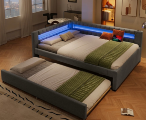 Cama nido 90x200cm con LED, USB y Tipo-C: una solución práctica y moderna para aprovechar el espacio por 351,99€.