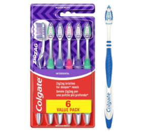 Pack de seis cepillos de dientes Colgate ZigZag Medio por 4,99€.