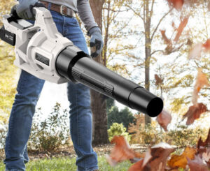 Soplador de hojas a batería Kuzupro 21V con 2 baterías de 4Ah.