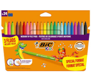 BIC Kids – Kid Couleur Rotuladores Punta Media, 24 Colores, por 3,90 y 3 unidades