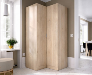 Armario rinconero ESSEN Natural de Fanmuebles: aprovecha cada rincón y pon orden en tu dormitorio por 427€.