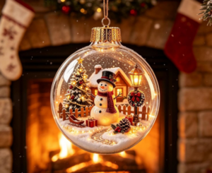 Bolas de Navidad transparentes con escenas en miniatura: pequeños mundos mágicos para tu árbol.