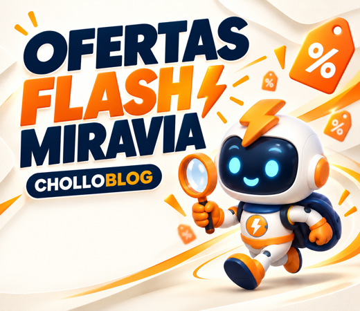 Mascota de Cholloblog con lupa: ofertas flash de Miravia