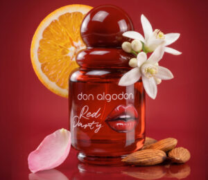 Don Algodón Red Party, Eau de Parfum Mujer, Perfume Floral con Naranja, Rosa, Vainilla y Almendra de 100 ml.