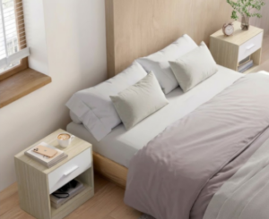 Juego de 2 mesitas de noche Basarle: modernidad, orden y estilo para tu dormitorio por 34,93€ antes 52,99€.