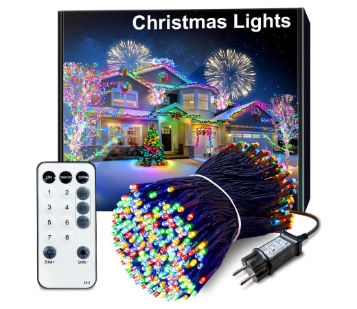 Luces Navidad Exterior 35M 300 LED Guirnalda Luces Exterior Multicolor